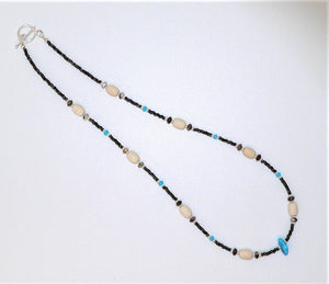 Sleeping Beauty turquoise, ivoryite, & wild horse (Arizona-mined) gemstones necklace