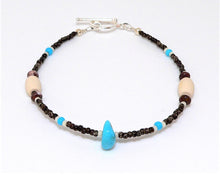 Load image into Gallery viewer, Sleeping Beauty turquoise, ivoryite, &amp; wild horse (Arizona-mined) gemstones bracelet
