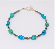 Load image into Gallery viewer, Turquoise Mt. turquoise &amp; chrysocolla (Arizona-mined) gemstones bracelet
