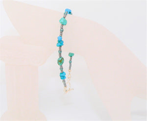 Turquoise Mt. turquoise & chrysocolla (Arizona-mined) gemstones bracelet