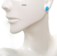 Load image into Gallery viewer, Sleeping Beauty turquoise (Globe, AZ) post stud sterling silver earrings
