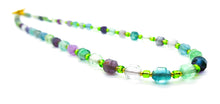 Load image into Gallery viewer, Multi-color fluorite gemstone necklace in gold
