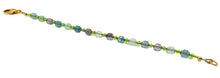 Load image into Gallery viewer, Multi-color fluorite gemstone bracelet in brass (3 options)
