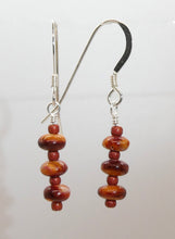 Load image into Gallery viewer, Colorful spiny oyster shell dangle sterling earrings with French wires

