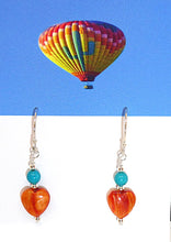 Load image into Gallery viewer, Turquoise &amp; spiny oyster shell heart-shaped earrings
