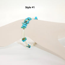 Load image into Gallery viewer, Blue turquoise &amp; mother-of-pearl bracelets in sterling
