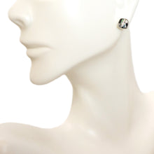 Load image into Gallery viewer, Gemstone inlay sterling post earrings (soft diamond shape) 7 styles - Made in the USA
