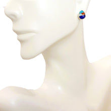 Load image into Gallery viewer, Gemstone inlay sterling post earrings (teardrop shape) - Made in the USA
