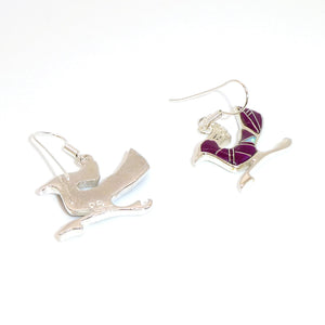 Roadrunner inlay earrings in sugilite & sterling  (Made in the USA)