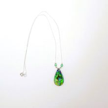 Load image into Gallery viewer, Opal pendant (long teardrop shaped) necklace - made in USA
