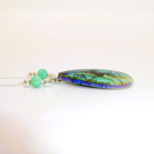 Load image into Gallery viewer, Opal pendant (long teardrop shaped) necklace - made in USA
