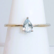 Load image into Gallery viewer, Stackable genuine gemstone rings in sterling silver - light blue topaz
