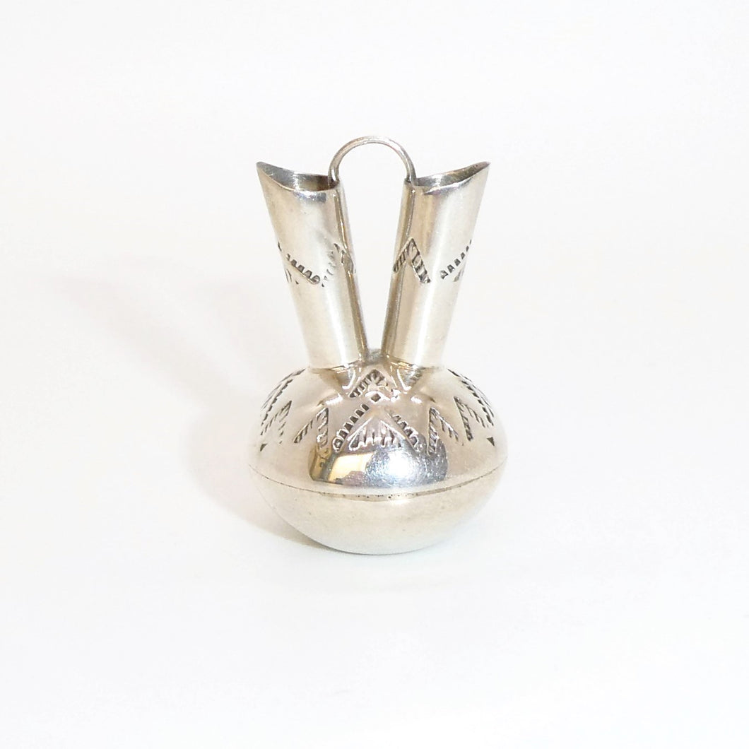 Miniature sterling wedding vase - Navajo handmade