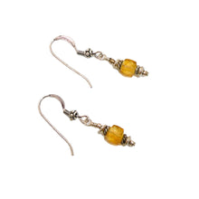 Load image into Gallery viewer, Faceted citrine &amp; sterling fancy bead dangle earrings
