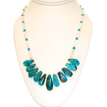 Load image into Gallery viewer, Turquoise petal &amp; mother-of-pearl necklace
