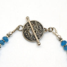 Load image into Gallery viewer, Neon apatite bracelet with fancy sterling silver beads and clasp
