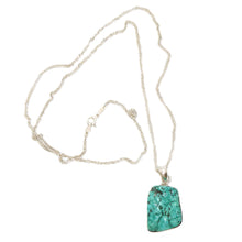 Load image into Gallery viewer, Freeform turquoise bezel-set pendant on chain - Native American Old Pawn
