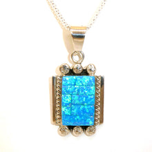 Load image into Gallery viewer, Opal &amp; sterling silver pendant necklace - Native American
