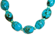 Load image into Gallery viewer, Large turquoise stones beaded necklace - Native American Handmade
