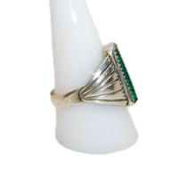 Load image into Gallery viewer, Malachite cabochon &amp; sterling ring - Native American Handmade
