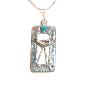 Sandpiper bird pendant necklace in sterling silver