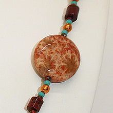 Load image into Gallery viewer, Turquoise, fossil coral, red jasper &amp; copper necklaces
