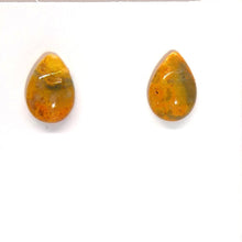Load image into Gallery viewer, Bumblebee jasper teardrop stud earrings with sterling silver posts
