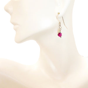 Swarovski crystal tiny flower earrings with sterling French wires