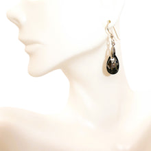 Load image into Gallery viewer, Faceted teardrop Swarovski crystal earrings in midnight blue
