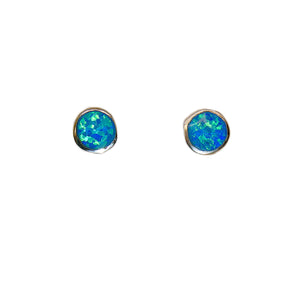 Opal stud earrings - Native American handmade