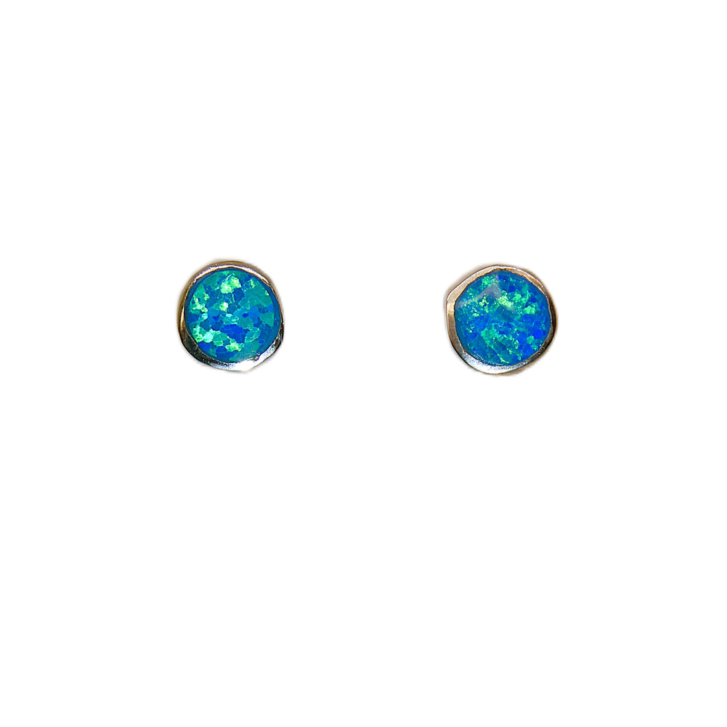 Opal stud earrings - Native American handmade