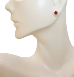 Coral stud earrings - Native American Handmade