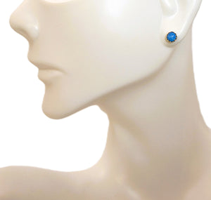 Denim lapis stud earrings - Native American Handmade
