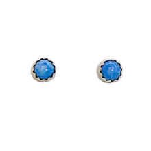 Load image into Gallery viewer, Denim lapis stud earrings - Native American Handmade
