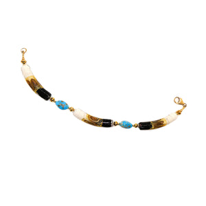 Murano (Venetian) glass & gold bracelet with Castle Dome turquoise
