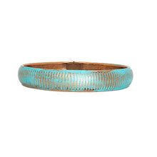 Load image into Gallery viewer, Blue patina vintage-style copper bangle
