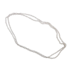 38-inch-long antiqued sterling silver small cable necklace chain