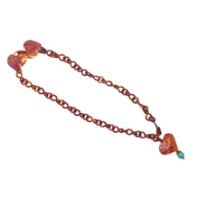 Load image into Gallery viewer, Sleeping Beauty turquoise (Globe, AZ) &amp; red copper pendant necklace
