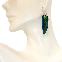 Load image into Gallery viewer, Genuine Emerald (Jewel) beetle wing earrings
