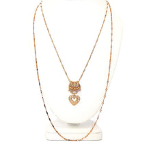 Load image into Gallery viewer, Extra-long 2-strand rose gold &amp; sterling pendant chain necklace
