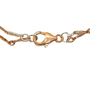 Extra-long 2-strand rose gold & sterling pendant chain necklace