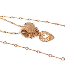 Load image into Gallery viewer, Extra-long 2-strand rose gold &amp; sterling pendant chain necklace
