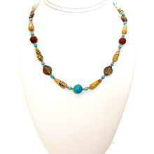 Load image into Gallery viewer, Turquoise &amp; gemstone necklaces in copper - set of 3
