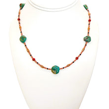 Load image into Gallery viewer, Turquoise &amp; gemstone necklaces in copper - set of 3
