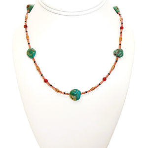 Turquoise & gemstone necklaces in copper - set of 3