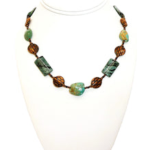 Load image into Gallery viewer, Turquoise &amp; gemstone necklaces in copper - set of 3
