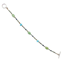 Load image into Gallery viewer, Sleeping Beauty turquoise, alunite, &amp; azurite-malachite (Arizona-mined) gemstones bracelet
