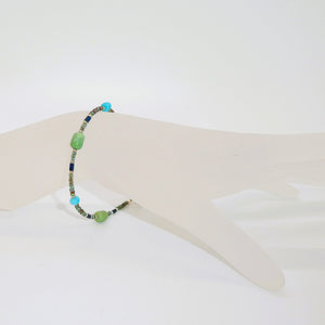 Sleeping Beauty turquoise, alunite, & azurite-malachite (Arizona-mined) gemstones bracelet