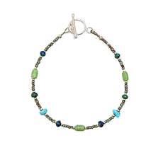 Load image into Gallery viewer, Sleeping Beauty turquoise, alunite, &amp; azurite-malachite (Arizona-mined) gemstones bracelet
