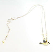 Load image into Gallery viewer, Chickadee pendant necklace in cloisonné &amp; sterling - Made in USA
